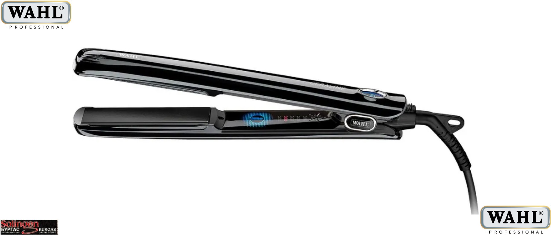 Wahl "Ceraline" Professional hair-straightener, Професионална керамична преса за изпряване на коса с терморегулатор от 150°C до 230°C, Уол Сащ, Безплатна доставка в България!
